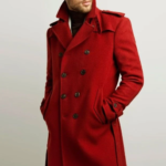 Men red Overcoat Vintage Long Trench Coat Men winter long Coats Mens Business Casual Long coat Windbreak Coat winter long  Outwear