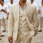 Men linen 2 piece 100% linen wedding suit, Summer Suit, wedding suit ,Men Dinner suit ,Groom Wear,Men Beach Suit,Men slim fit suit