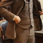 Men Suit tweed brown Wedding Suit Groom Wear Suit 3 Piece Suit Two Button Suit Party Wear Suit For Men Dinner Suit  must read description