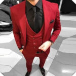 Men Suit Wedding Suit, Man Red 3 Piece Suit Groom Wear One Button Slim Fit Suit man Suit for wedding Red suit