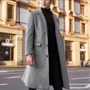 Men grey Overcoat Vintage Long Trench Coat Men new Jacket Coats Mens Business grey Casual Long Solid Windbreak Coat winter coat